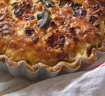 Carol Pastor:AEG Tomato and Gruyere Quiche with Three Herbs